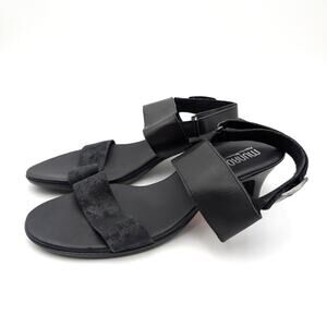 Munro Livia Slingback Heel Sandals Adjustable Women's Black Size US12N EU42.5